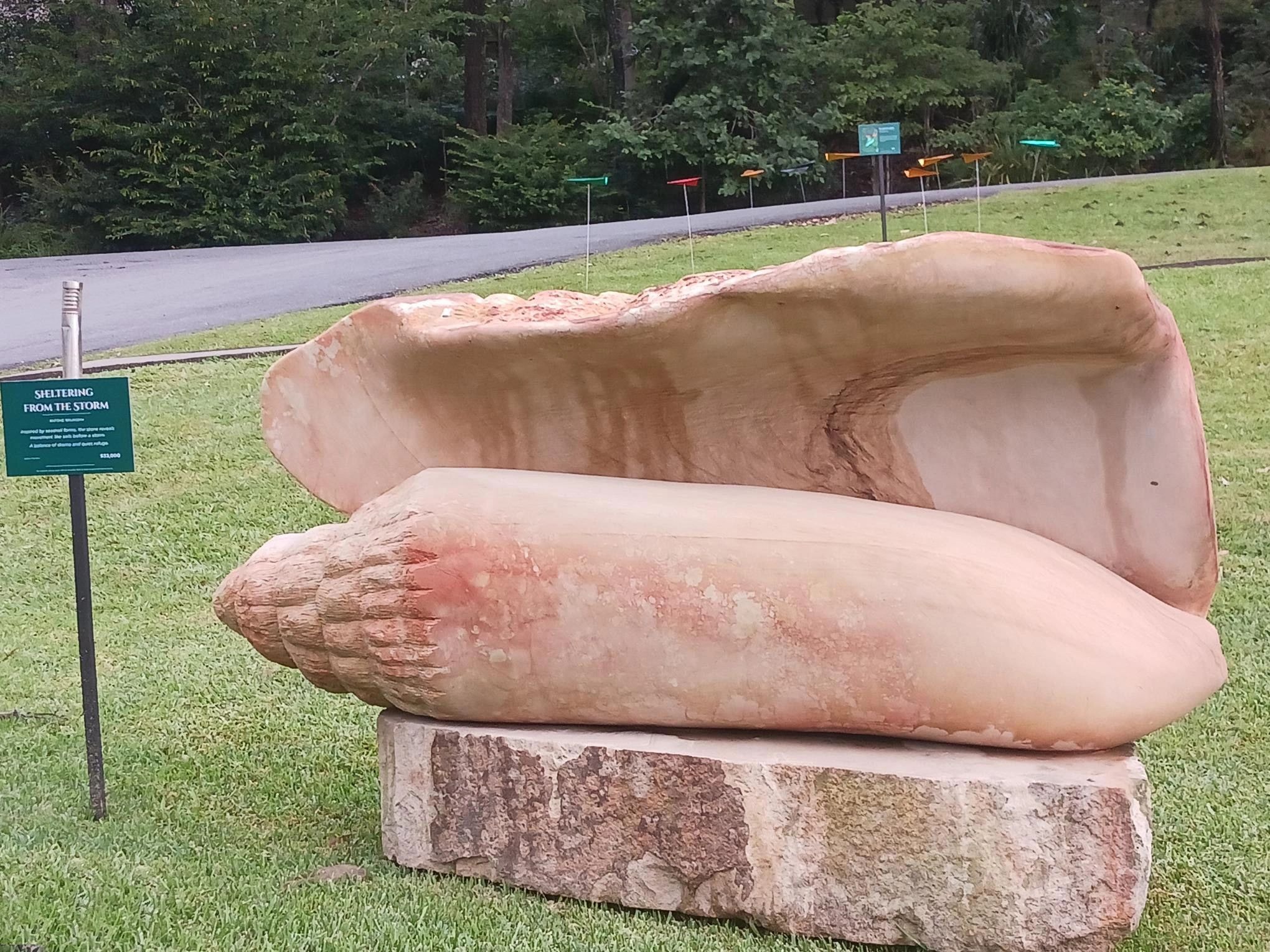 Sheltering from the Storm sculpture at Tamborine Mountain Glades